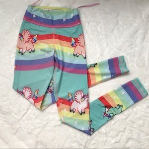 Arthletic Rainbow Unicorn Yoga Leggings Small
